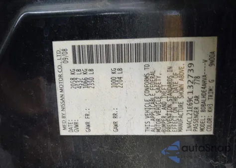 2009 Nissan Altima Hybrid z USA, uszkodzony, nr VIN 1N4CL21E69C132739